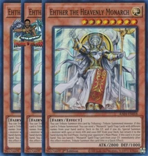 Yugioh! 3x Ehther the Heavenly Monarch RA04-EN018 Super Rare 1st Ed NM