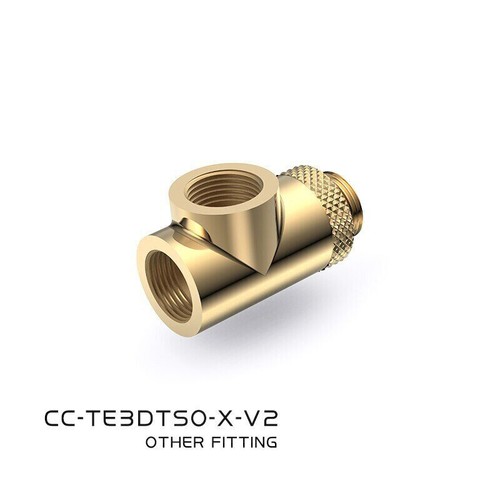Bykski G1/4in. Male To Dual Female 90 Degree Rotary T 3-Way Adapter Fitting - Afbeelding 6 van 16