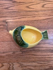 Vintage Mid Century Modern Ceramic Fish Ashtray 7  1/2” by 4 1/2”