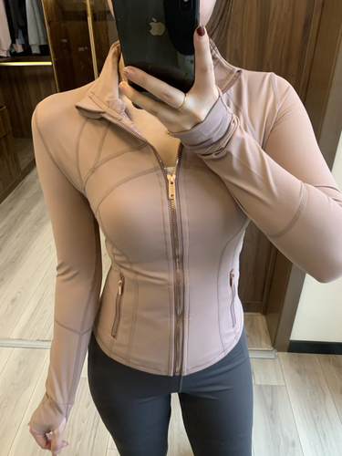 Lululem0n Women Define Khaki Zip Gold Jacket slim Exercise High Elastic Size2~12 - Picture 9 of 11