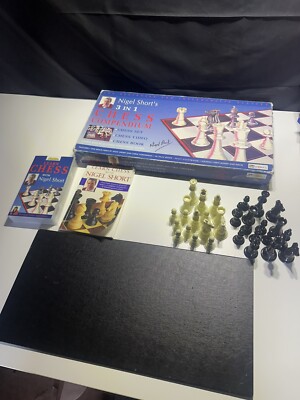 Nigel Short s 3 in 1 Schachkompendium Learn And Play Game mit VHS Video & Buch