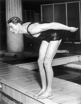 Usa Swimming & Olympic Champion Johnny Weismuller 1920s 2 Old Photo