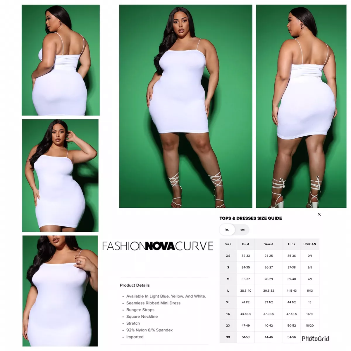 Fashion Nova 3X plus size white Shelby seamless mini dress NWT