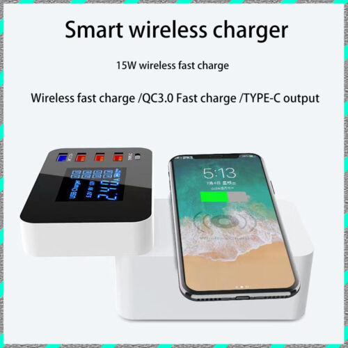 Multi-port charging USB+1QC3.0+1Type-c+ wireless desktop smart LCD display - Picture 11 of 13