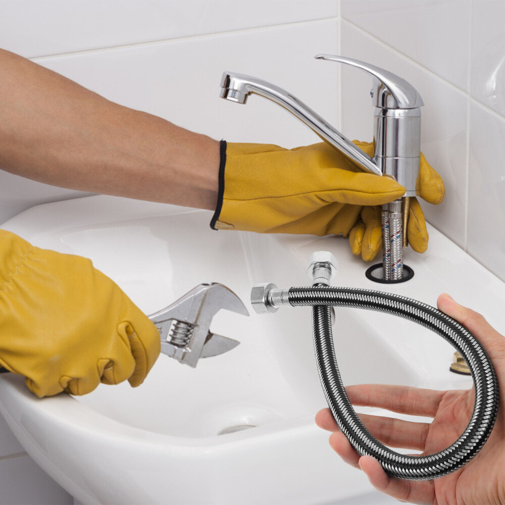 2 Pcs Hose Faucet Line Adapter Stainless Steel Connector Weave eBay