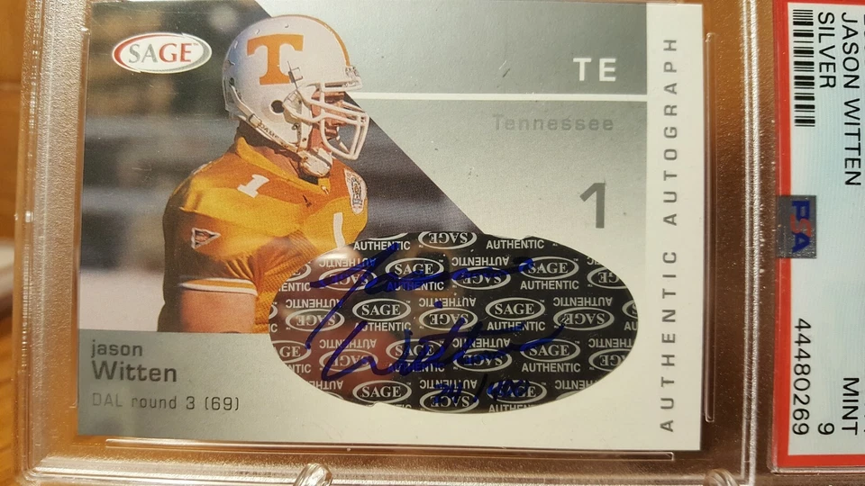 2003 Sage Jason Witten Auto RC #A44 PSA 9 Mint 24/400 - Image 3 of 4