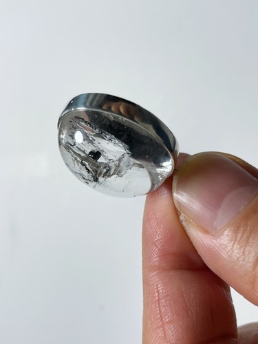 Natural Black Moving Bubble Enhydro Quartz Crystal Jewelry Pendant D080408 - Picture 6 of 8