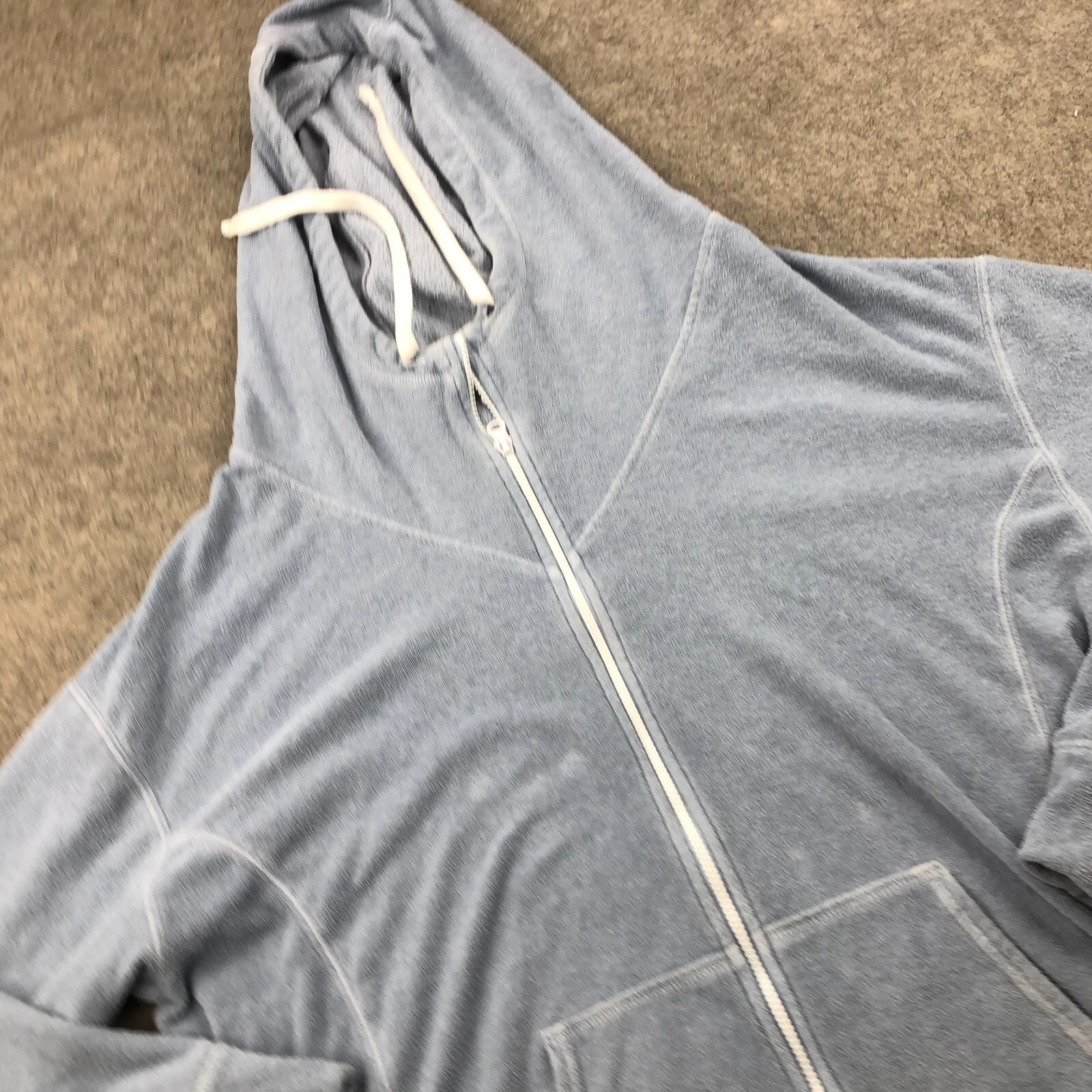 fabletics hooded full zip running hiking terry cloth jacket