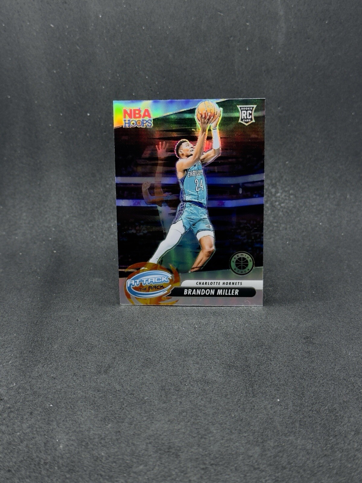 2023-24 NBA HOOPS PREMIUM STOCK ATTACK THE RACK SILVER PRIZM RC BRANDON MILLER