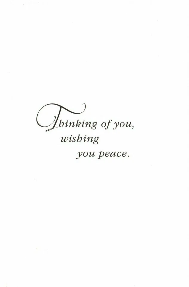 With Sympathy Thinking & Wishing You Peace White Dove Theme Hallmark Card - Image 2 of 3