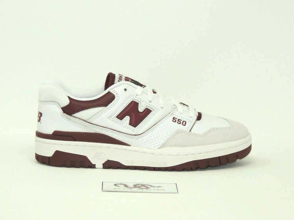 New Balance 550 Sneakers in Sea Salt Burgundy Maroon White Cream - Men's Size 9.5 - Brand New