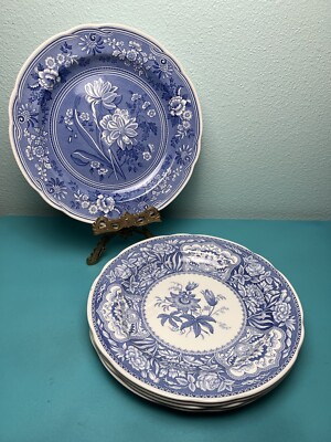 Spode The Blue Room Collection Dinner Plates Blue White Set of