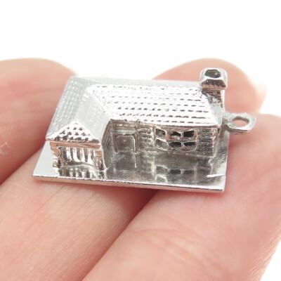 Pendant Ranch Sign 925 Sterling Silver Antique Art Deco Ranch House 3D Charm Pendant | eBay