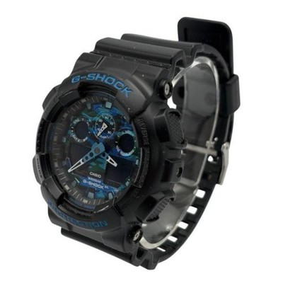 CASIO Watch G-shock Ga-100cb-1ajf Quartz Black Blue W4 Used