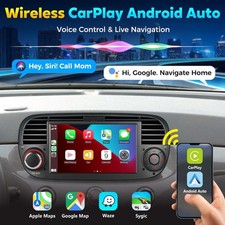 Autoradio Fiat 500 CarPlay Android Auto Wireless 7 Pollici Bluetooth FM DAB Qual - Miniatura 2