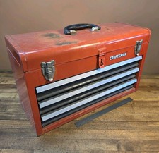 VINTAGE Mechanics Tool Box Steel Box Organizer Cabinet 1960s CRAFTSMAN 19