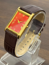 Vintage Seiko slim Men's Gold plated Wrist Watch -Red Dial - Image 2