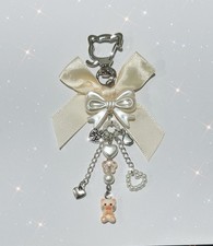 Cute Cat Coquette Keychain Themed Bow Bag Accessory Charm Women Girl