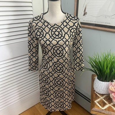 J MCLAUGHLIN Dress Womens XS Sophia Catalina Cloth Tan Black Geometric Stretch