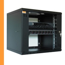 Set 19" Netzwerkschrank 9HE + 24x Patchkabel + Patchpanel + Gigabit Switch + PDU