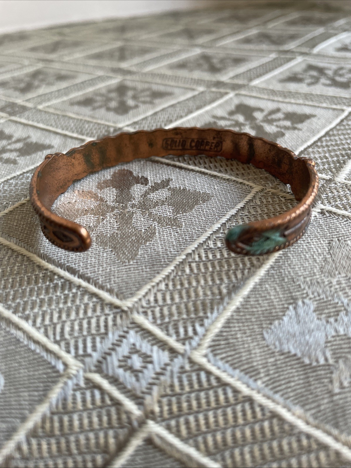 Vintage Artisan Heavy Solid Copper Cuff Bracelet - image 6
