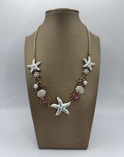 Collana rigida stelle marine bianche strass - NUOVO