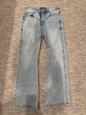 Balenciaga Lost Tape Light Blue Wash Jeans with Leather Back Stamp, Size 27
