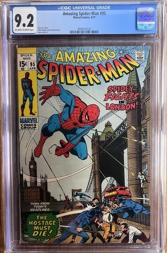 Amazing Spider-Man #95 Marvel 1971 Spidey Fights in London ! CGC 9.2!!!