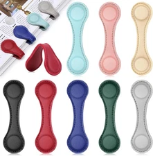 8 PCS Magnetic Bookmarks, Leather Bookmarks for 8 PCS, 8 Colors 