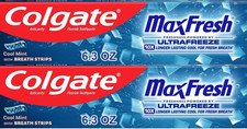 2 Colgate MaxFresh ULTRAFREEZE Toothpaste 6.3oz. each EXP 09/2027 FREE SHIPPING