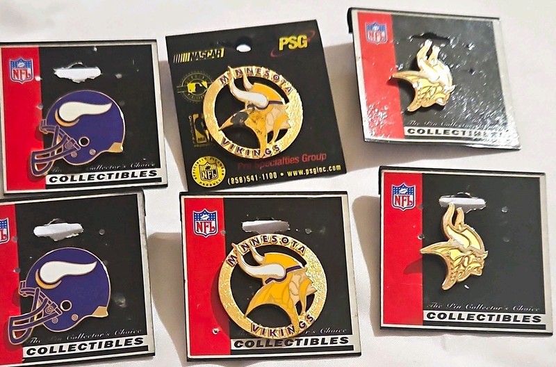 Group Minnesota Vikings NFL Lapel Pin Lot of 6
