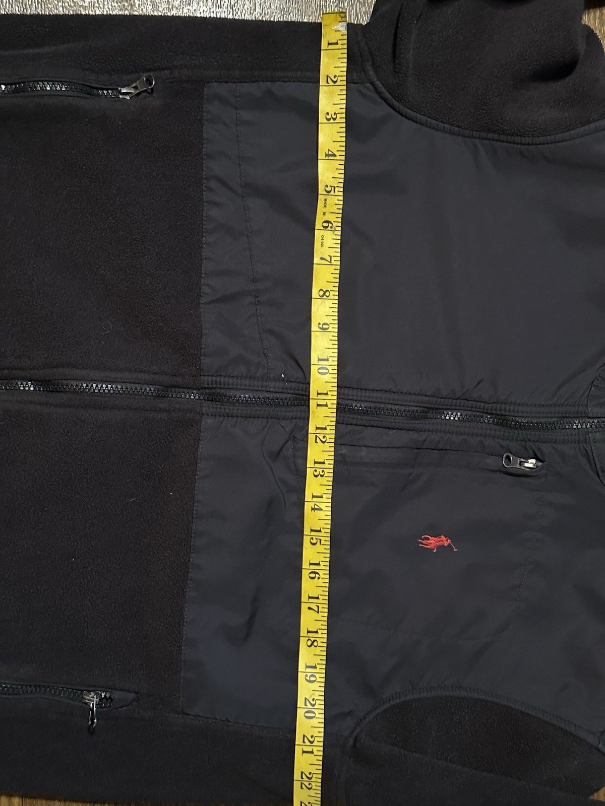 Giacca Polo Ralph Lauren vintage uomo media nera rossa pony pile