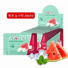 10x Clorets Sugar Free Mint Candy Watermelon Freeze Flavor Menthol 16.8g