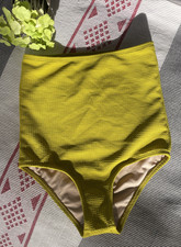 Kortni Jeane High Waist Mustard Swim Bottoms Girls 12/13