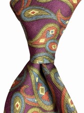 Paul Stuart Tie Silk 3.75”x57” EUC Paisley Made In USA