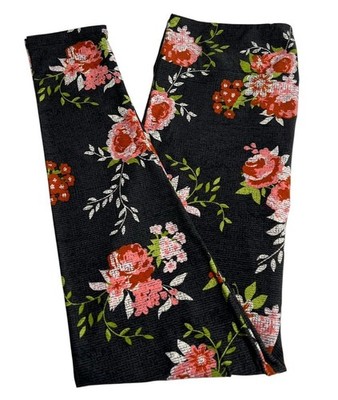 LuLaRoe Leggings TC Tall Curvy Floral Unicorn ROSE Mosaic Flower Stretchy Waist