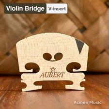 Aubert Violin Bridge V Shaped Ebony Insert  - Options: 4/4, 3/4, 1/2