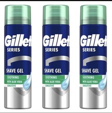 Gillette Series Soothing Shave Gel Sensitive Skin Aloe Vera 200ml - 3 Pack 17.98 per litre