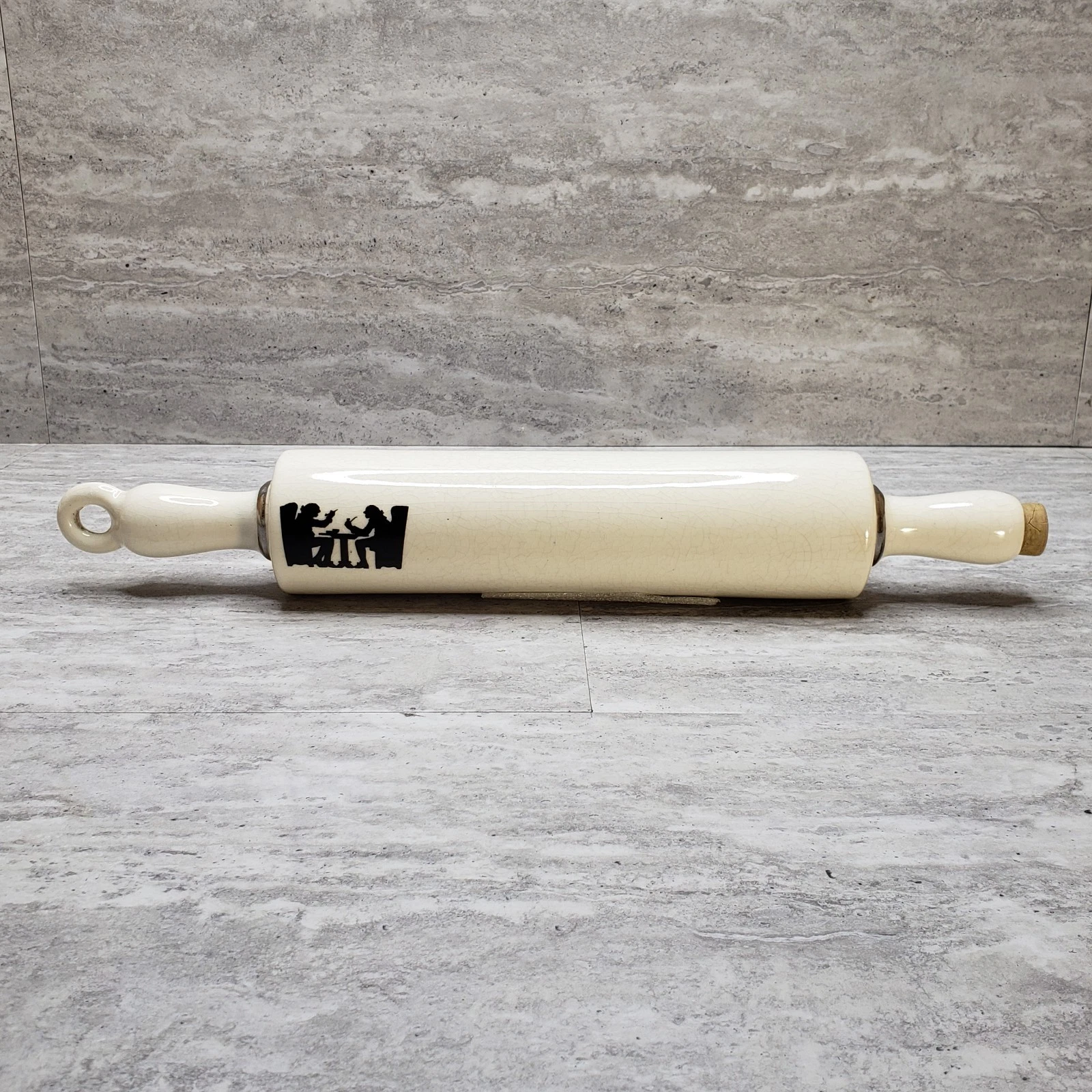Vintage Hall Ceramic Tavern Silhouette Ice Water Rolling Pin Collector