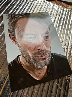 Thom Yorke: 2007 Photographer's promo art card. 6x8 inches