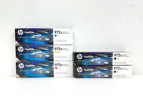 LOT OF 5 NEW SEALED GENUINE HP 972X High Yield B/M/Y/C PageWide ...