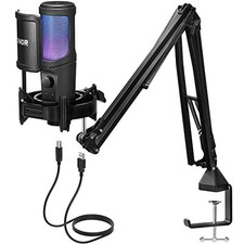 TONOR USB Microphone Gaming kit, Micro RGB PC Condensateur Professionnel pour St