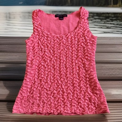Women S Hayley Matthews Camisole Tank Top Shirt Peach 3D Wavy Texture Basic Pop
