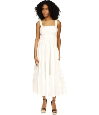 Michael Kors Mujer Popelina Midi Vestido, Blanco, L - Imagen 1 de 2