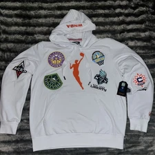 FISLL Adult WNBA white all team logo embroided  Pullover Hoodie