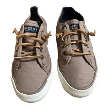 Sperry Top-Sider Women's Pier Wave Brown Taupe Canvas Sneakers Sz. 5.5
