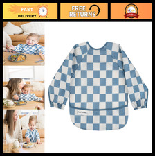 Waterproof Long Sleeve Bib for Babies  Toddlers  Machine Washable Feeding Smoc