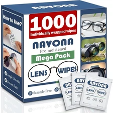 1000 Count Lens Wipes for Eyeglasses – Pre-Moistened, Individually Wrapped Eye