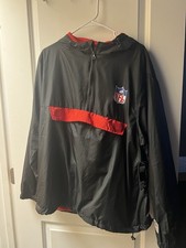 NFL Official Shield Gear Half Zip Windbreaker Jacket  Zip Pockets-Mens L