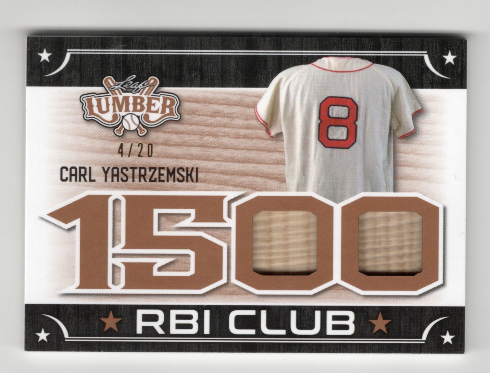 2021 Leaf LUMBER RBI CLUB 1500 # RBI-07 CARL YASTRZEMSKI 4/20